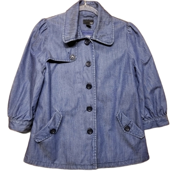 H&M | Women's Denim Peplum Style Jacket (US Size 8) - Picture 1 of 10